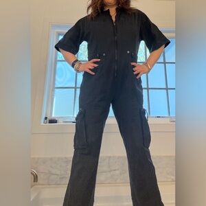 Free People Black Jumpsuit Let’s Ride one piece